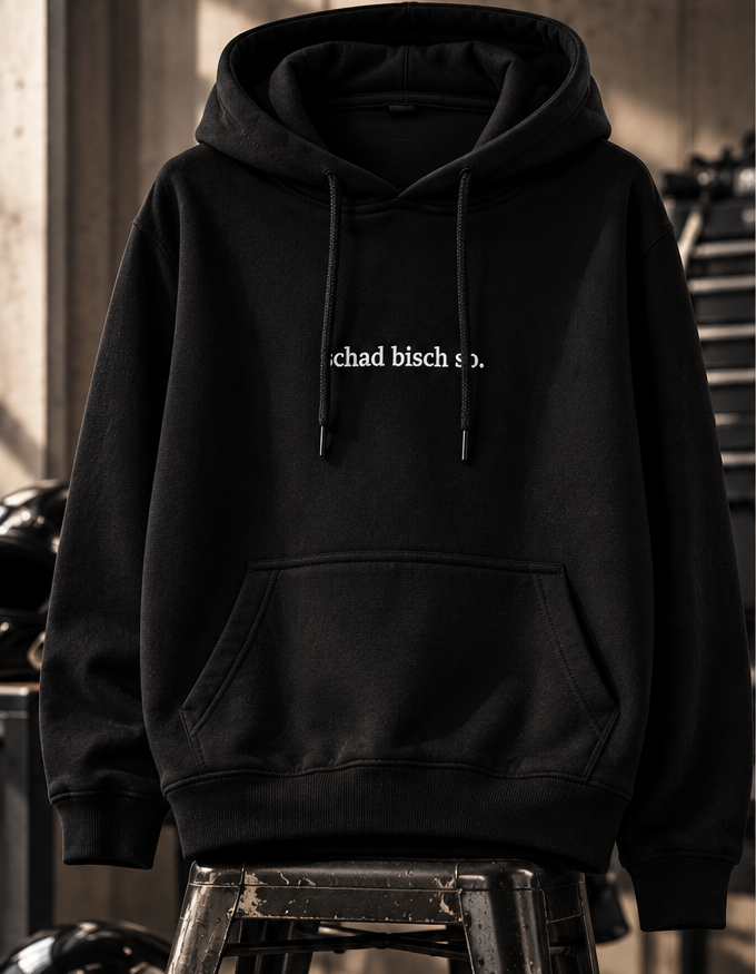 "Schad bisch so" – Hoodie – bestickt von MachineMadness