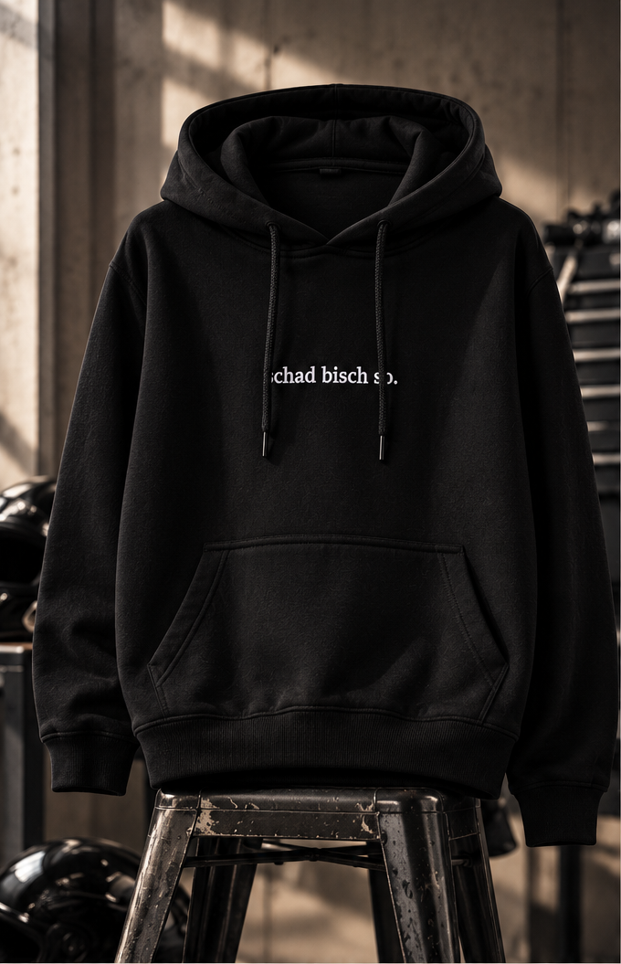 "Schad bisch so" – Hoodie – bestickt von MachineMadness