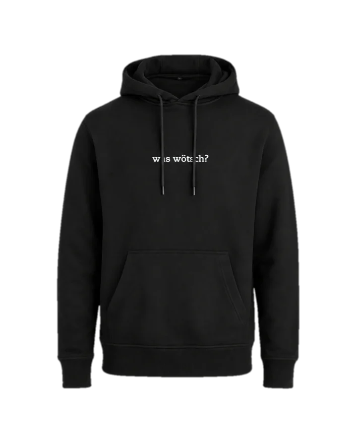 "Was wötsch?" – Hoodie – bestickt von MachineMadness