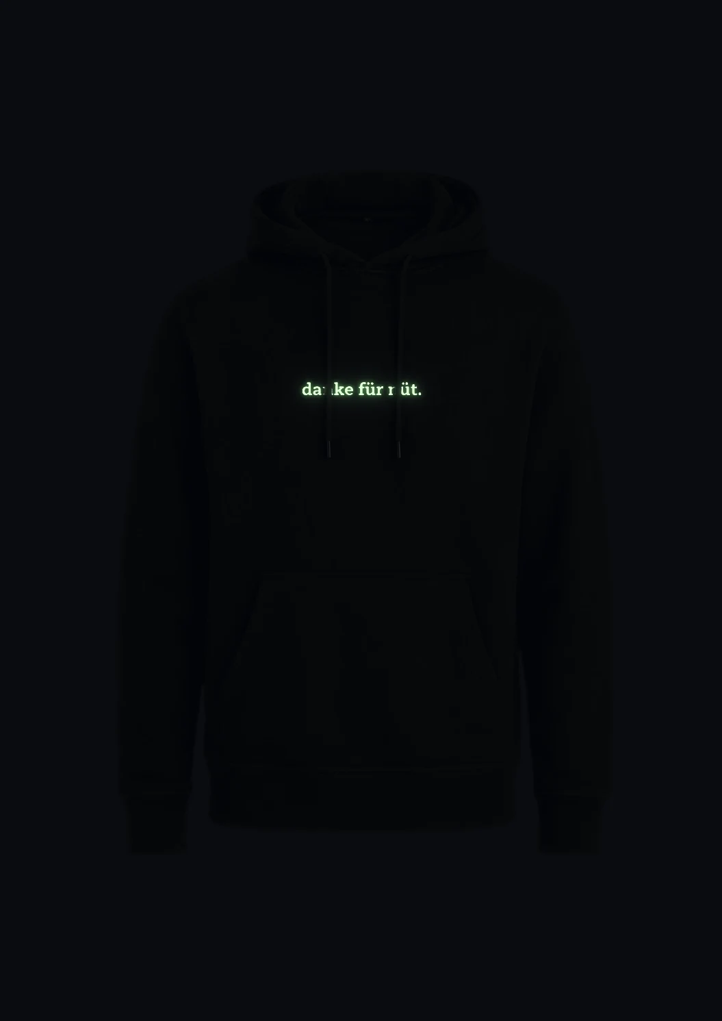 Danke für nüt – Hoodie – Leuchtfaden leuchtet im Dunkeln